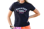 MaryG Womens Country Girl At Heart Fitted S/S Tee (MGFTNCGAH) French Navy [GD]