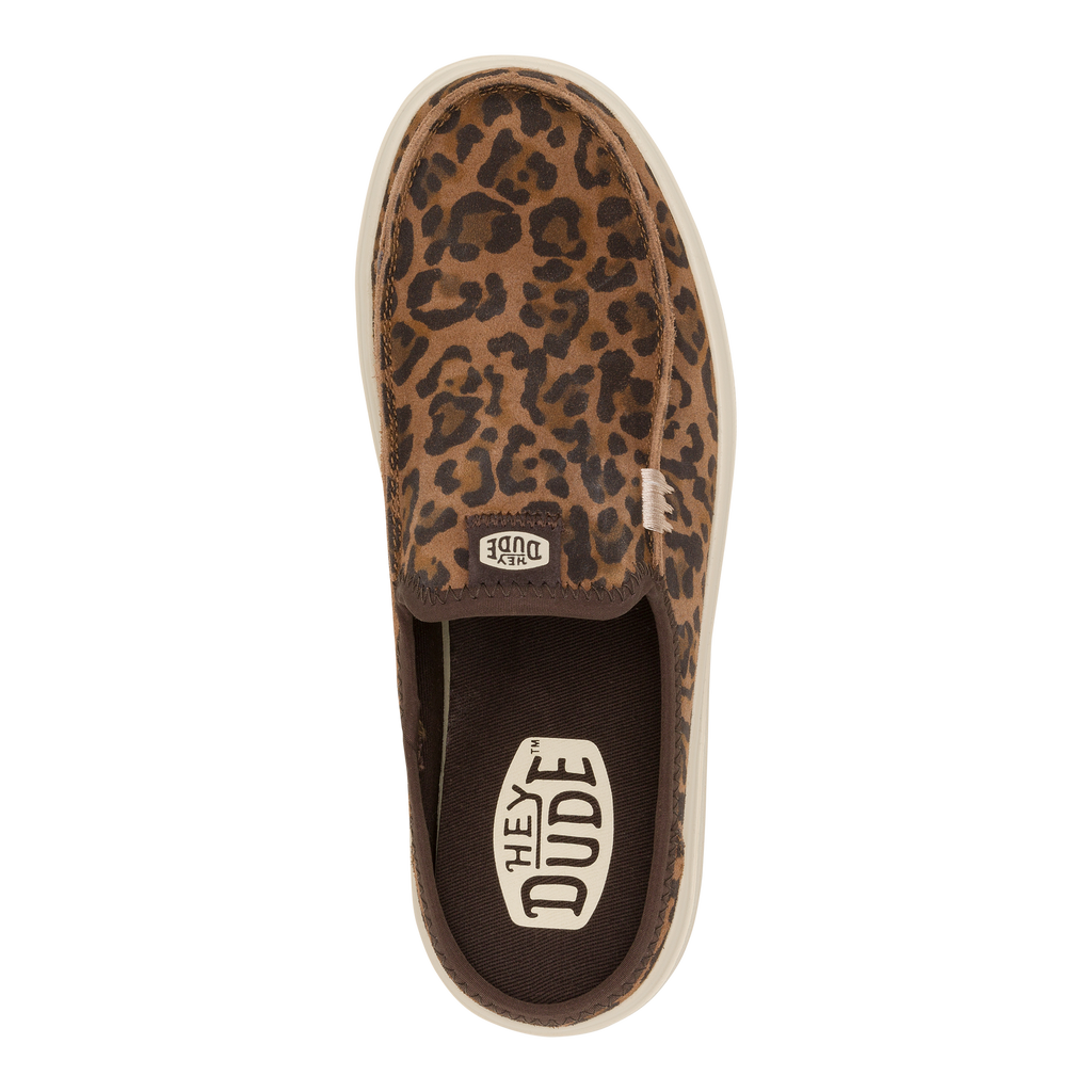 Hey Dude Womens Austin Lift Classic Slip On Shoes (41272-2GA) Brown Leopard