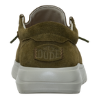 Hey Dude Mens Wally Comfort Suede Slip On Shoes (41975-3AF) Dark Olive/Stone Grey