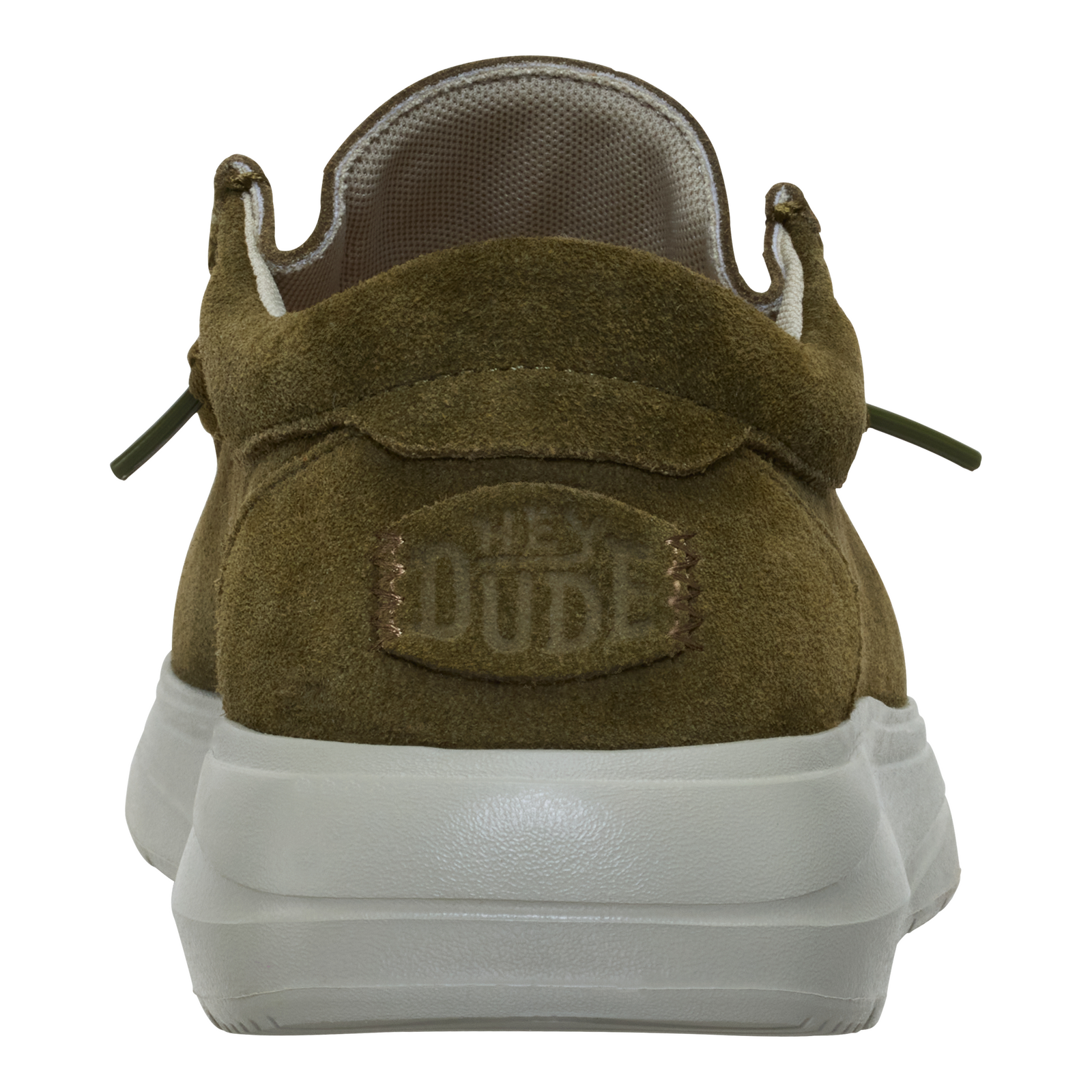 Hey Dude Mens Wally Comfort Suede Slip On Shoes (41975-3AF) Dark Olive/Stone Grey