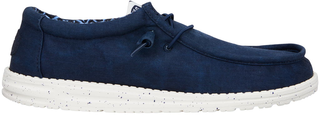 Hey Dude Mens Wally Stretch Canvas Slip On Shoes (40700-410) Navy