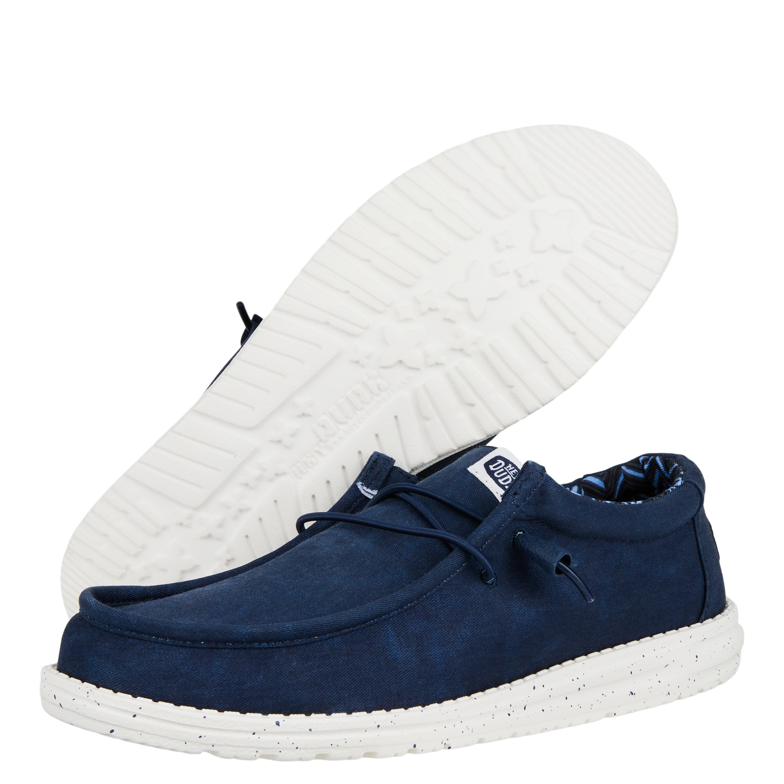 Hey Dude Mens Wally Stretch Canvas Slip On Shoes (40700-410) Navy