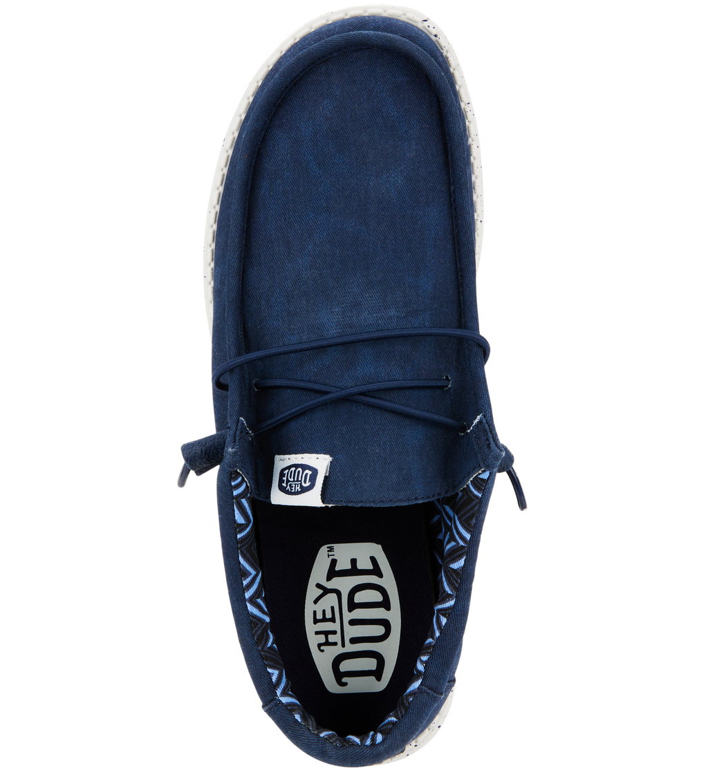 Hey Dude Mens Wally Stretch Canvas Slip On Shoes (40700-410) Navy