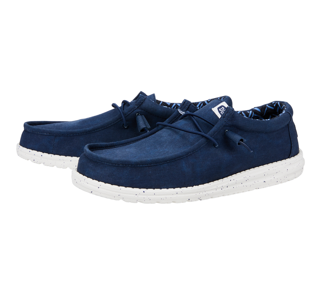 Hey Dude Mens Wally Stretch Canvas Slip On Shoes (40700-410) Navy