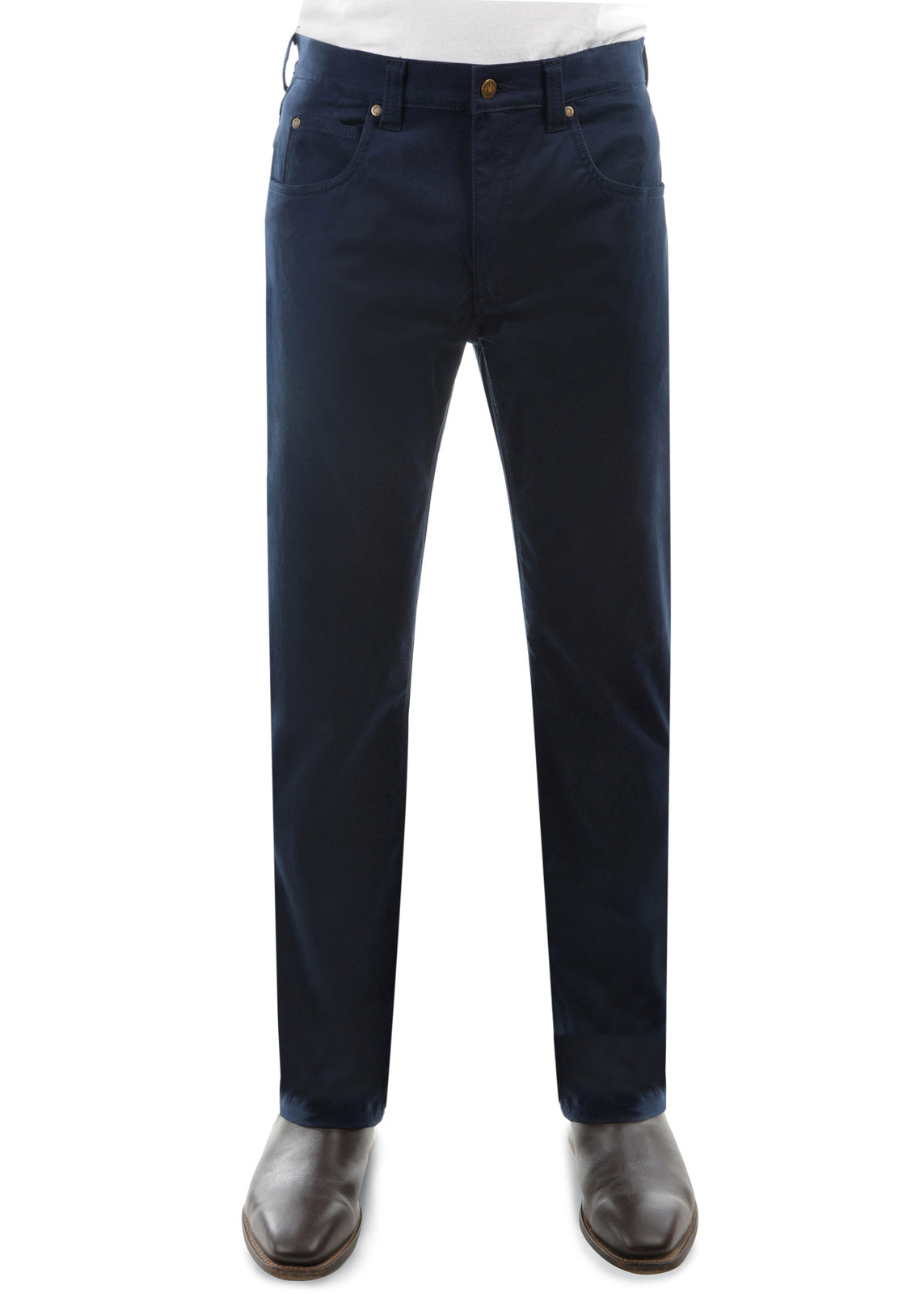 Hard Slog Mens Stretch Slim 5 Pocket Twill Jeans (HCP1217070) Navy [SD]