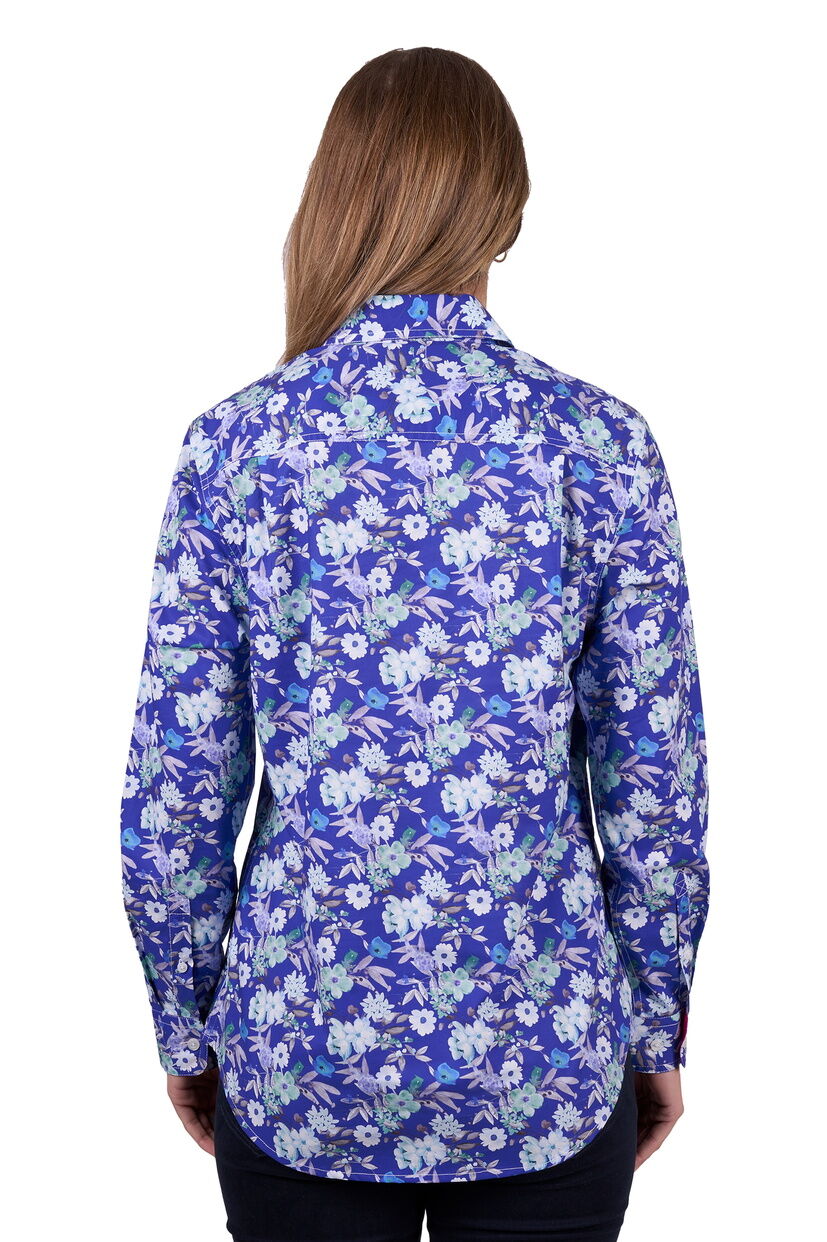 Hard Slog Womens Tia Half Button L/S Shirt (H5W2101178) Blue [SD]
