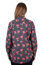 Hard Slog Womens Inez Half Button L/S Shirt (H5W2101180) Black [SD]