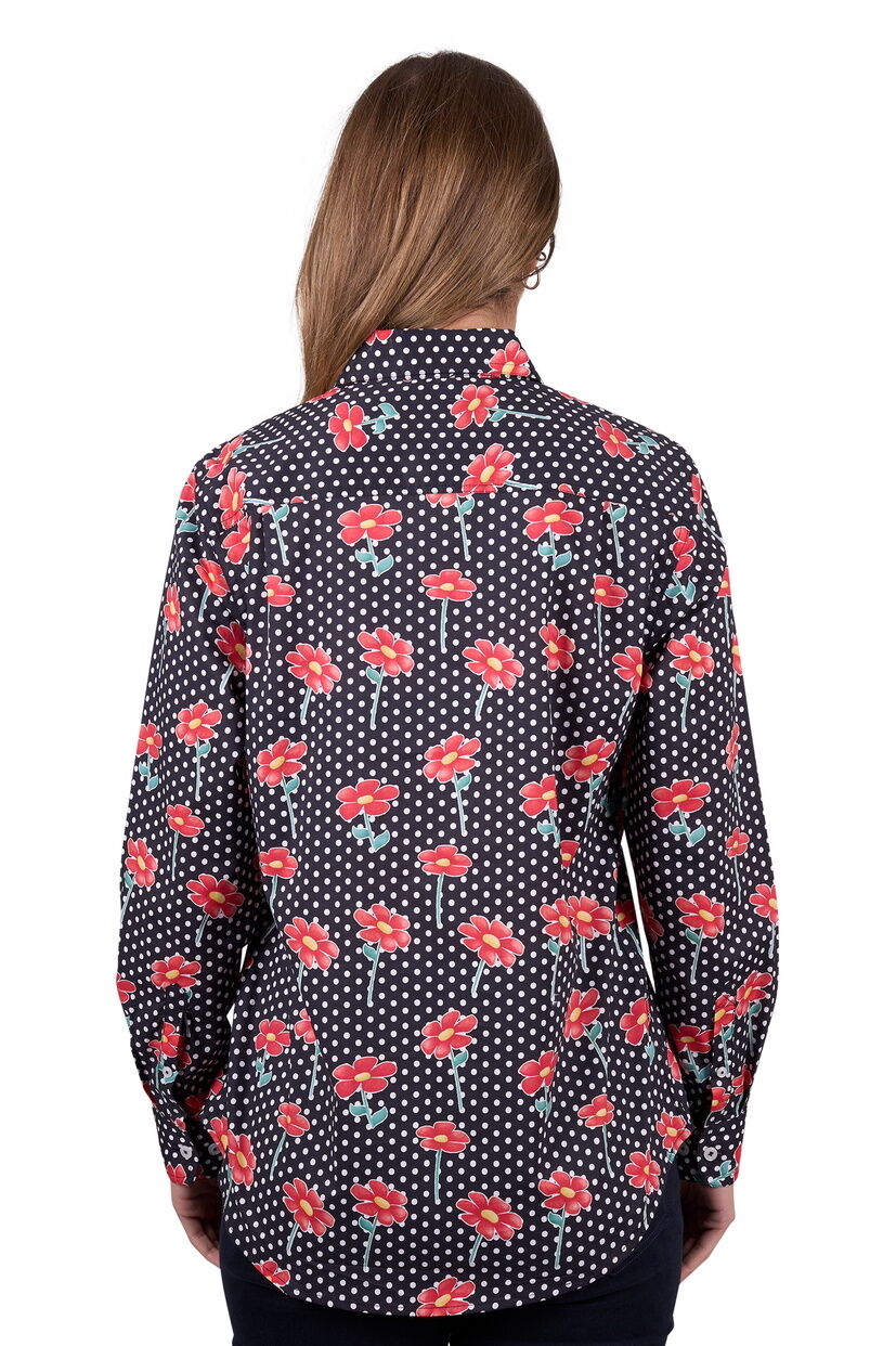 Hard Slog Womens Inez Half Button L/S Shirt (H5W2101180) Black [SD]