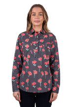 Hard Slog Womens Inez Half Button L/S Shirt (H5W2101180) Black [SD]