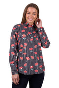 Hard Slog Womens Inez Half Button L/S Shirt (H5W2101180) Black [SD]