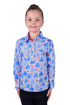 Hard Slog Childrens Miv Half Button L/S Shirt (H5W7101190) Blue [SD]