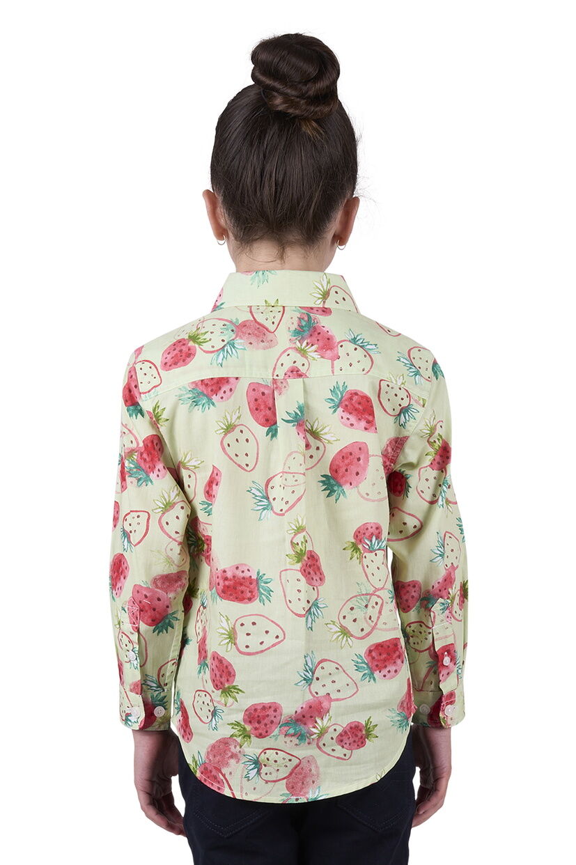 Hard Slog Childrens Kimmy Half Button L/S Shirt (H5W7101191) Green [SD]
