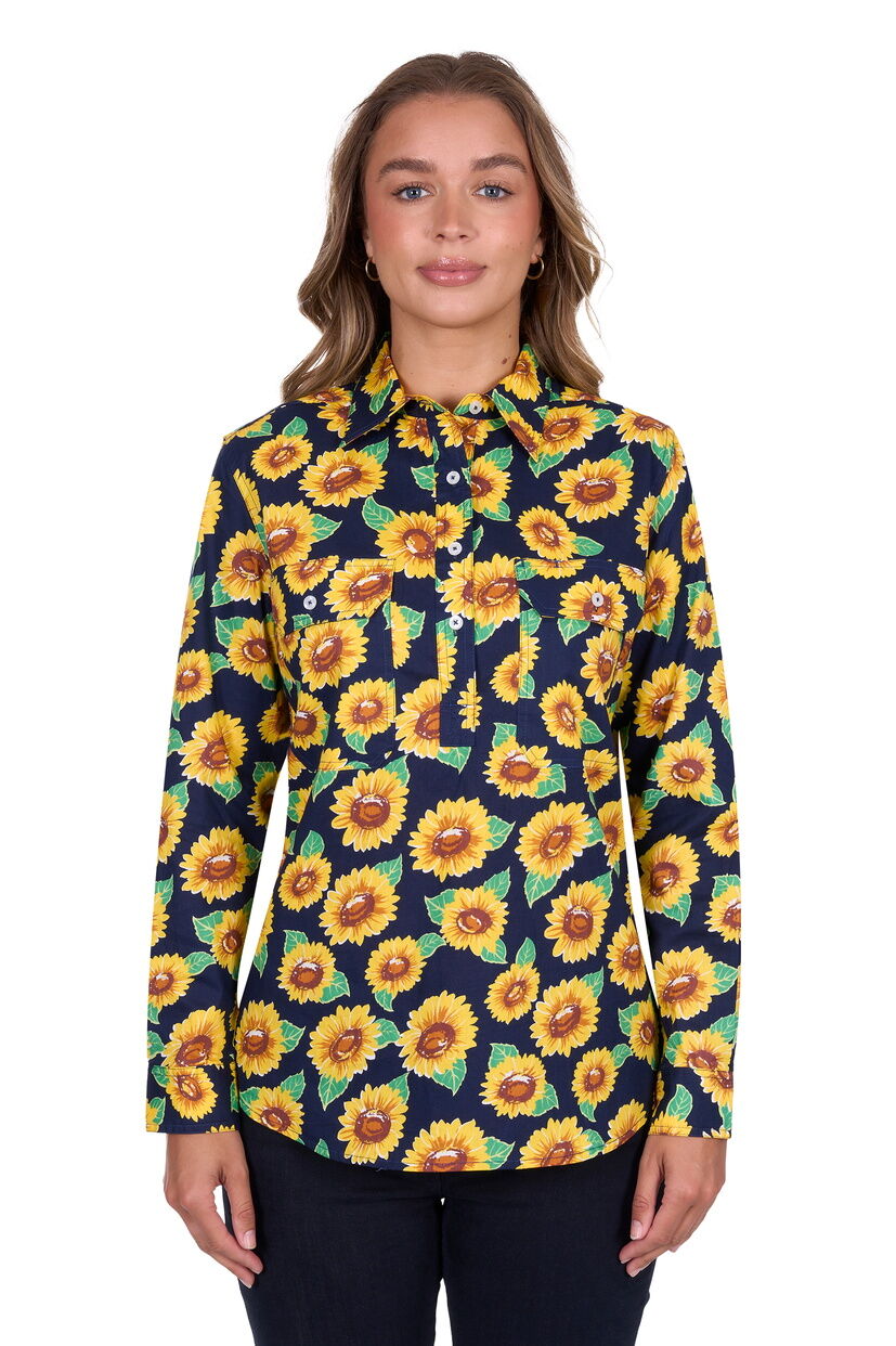 Hard Slog Womens Ally Half Button L/S Shirt (H5S2101123) Multi