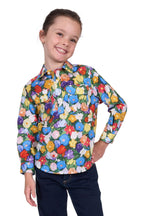 Hard Slog Childrens Delia Half Button L/S Shirt (H5S7101124) Multi