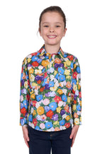 Hard Slog Childrens Delia Half Button L/S Shirt (H5S7101124) Multi