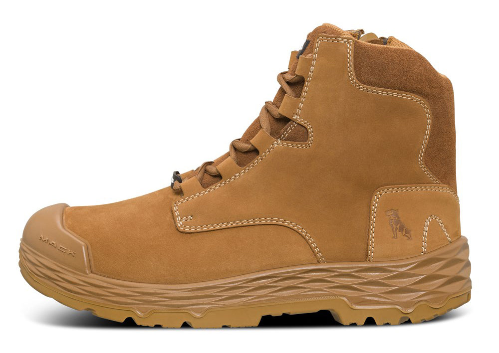 Mack Mens Force Zip-Up Safety Boots (MK0FORCEZ) Honey