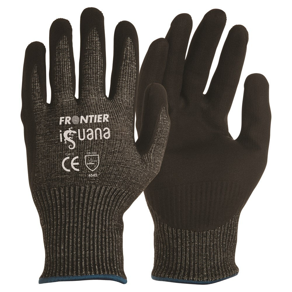 Frontier Iguana Cut 5 Nitrile Gloves (FRIGUANC5BK) Black