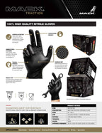 Mack Traction Nitrile Disposable Gloves Box of 50 (MKGTRACTIBB) Black