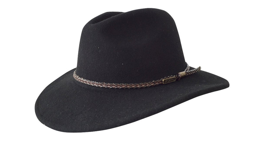 Jacaru Outback Fedora Hat (1847) Black