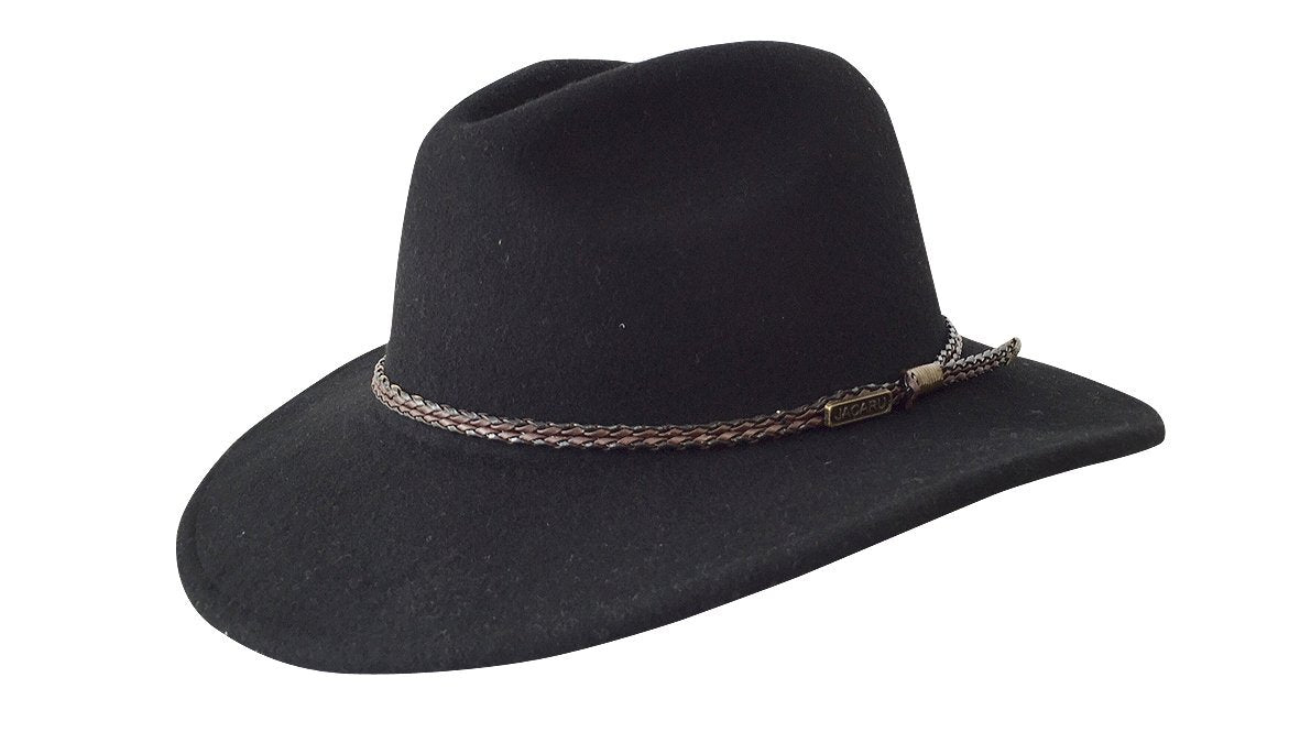 Jacaru Outback Fedora Hat (1847) Black