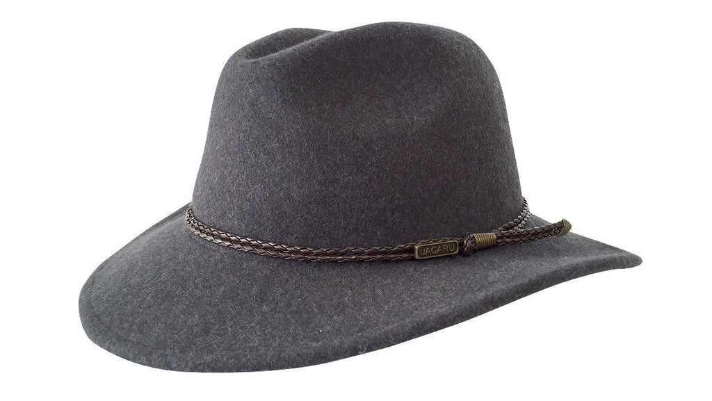 Jacaru Outback Fedora Hat (1847) Dark Grey [GD]