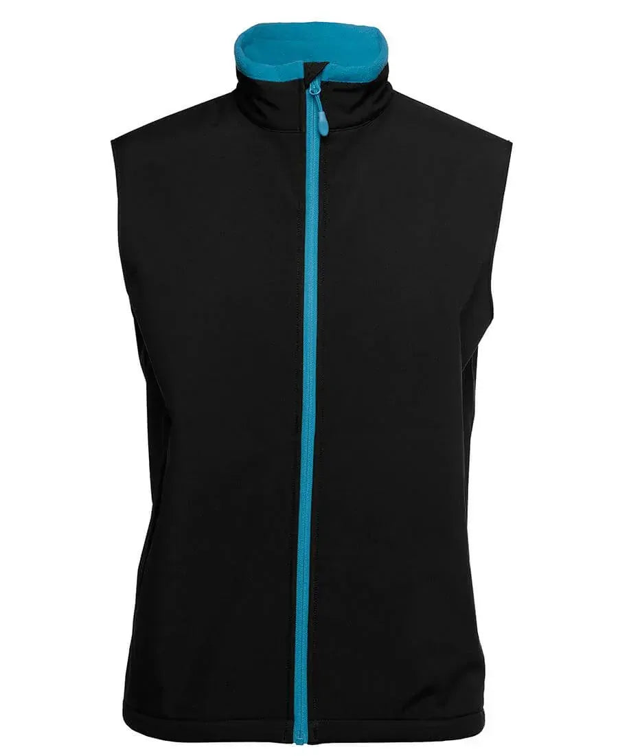 JB's Mens PDM Three Layer Softshell Vest (3WSVBD) Black/Aqua [SD]