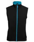 JB's Mens PDM Three Layer Softshell Vest (3WSVBD) Black/Aqua [SD]