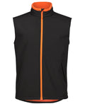 JB's Mens PDM Three Layer Softshell Vest (3WSVBO) Black/Orange [SD]