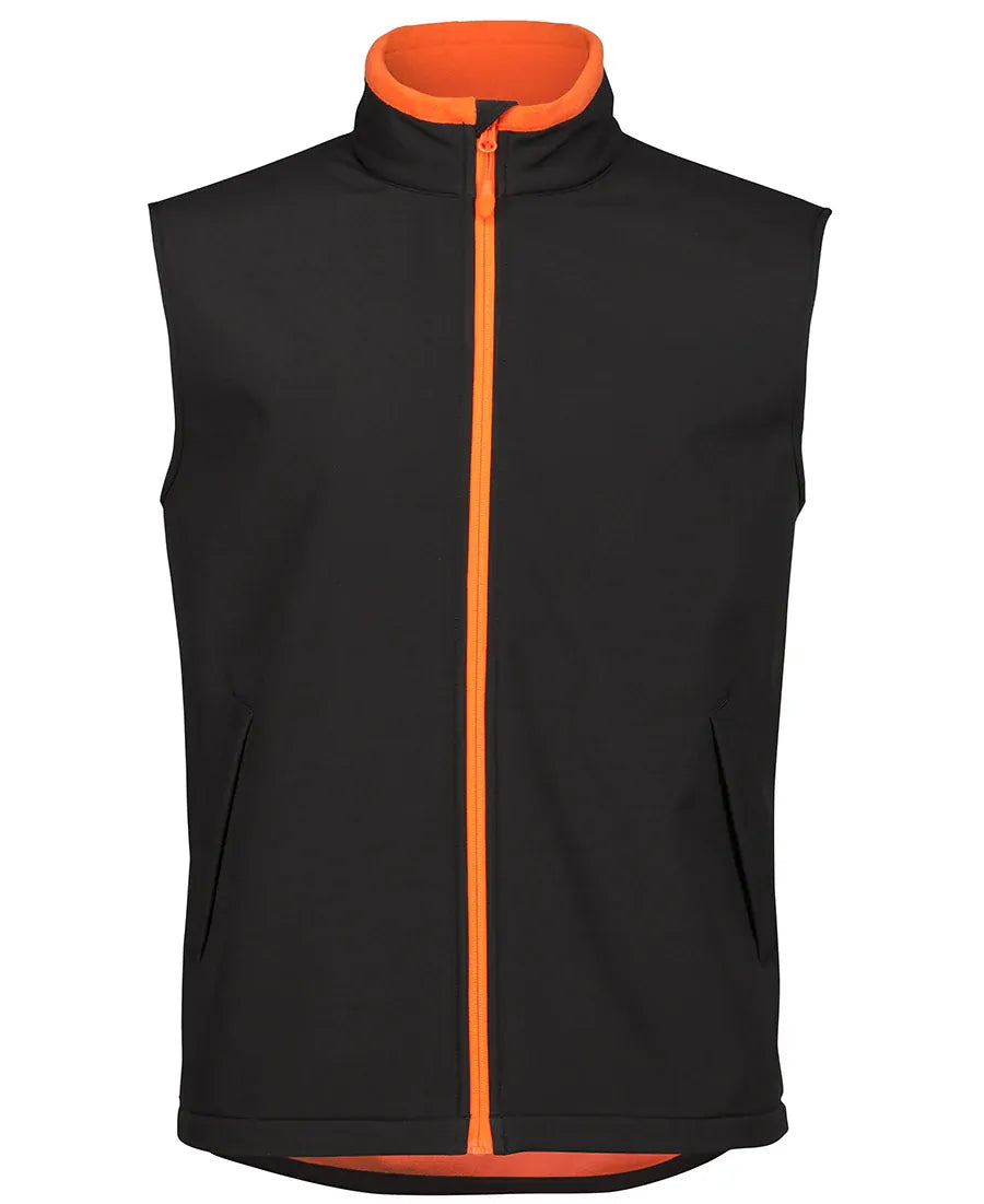 JB's Mens PDM Three Layer Softshell Vest (3WSVBO) Black/Orange [SD]