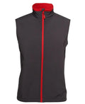 JB's Mens PDM Three Layer Softshell Vest (3WSVGC) Charcoal/Red [SD]