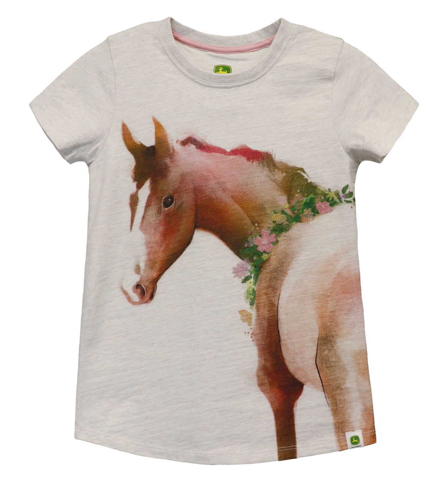 John Deere Childrens Horse Tee (J1T495W) Pink 