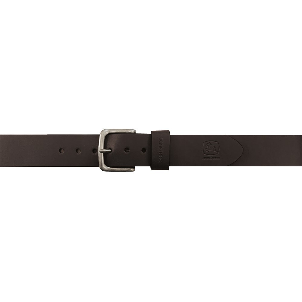 John Deere Mens 38mm Oil Tan Bridle Leather with Dull Nickel Finish Buckle Belt (4508500-001-32) Black