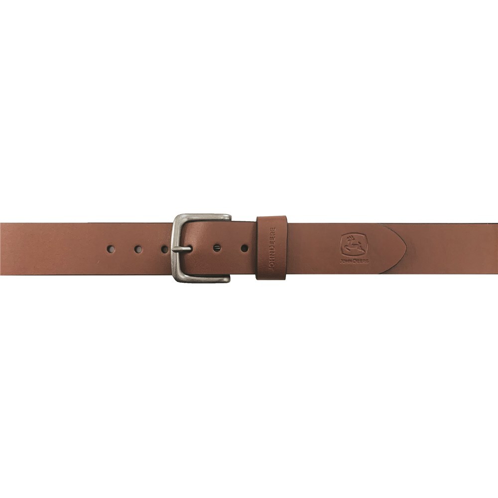 John Deere Mens 38mm Oil Tan Bridle Leather with Dull Nickel Finish Buckle Belt (4508500-200-32) Brown
