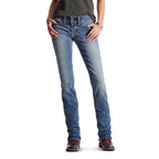 Ariat Womens R.E.A.L. Mid Rise Straight Jeans (10017217) Icon Rainstorm