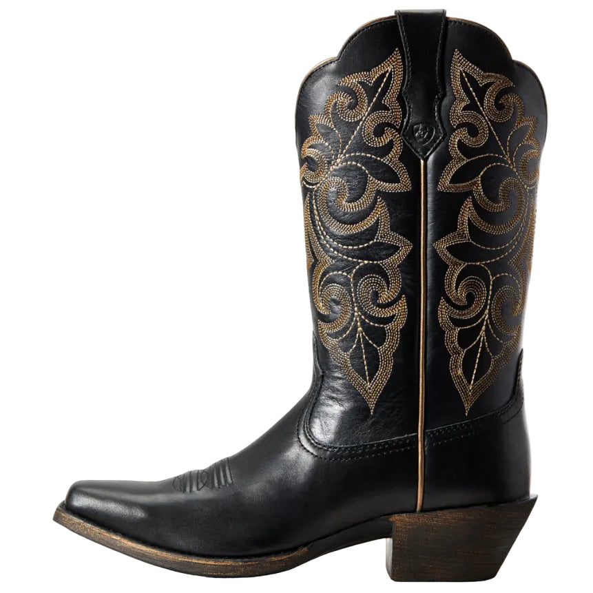Ariat Womens Round Up Square Toe Western Boots (10029756) Limousine Black 