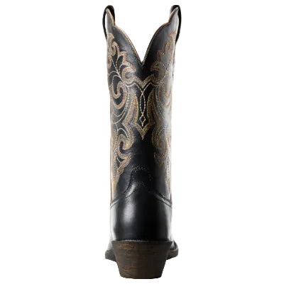 Ariat Womens Round Up Square Toe Western Boots (10029756) Limousine Black 