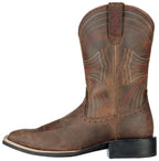 Ariat Mens Sport Wide Square Toe Western Boots (10010963) Distressed Brown