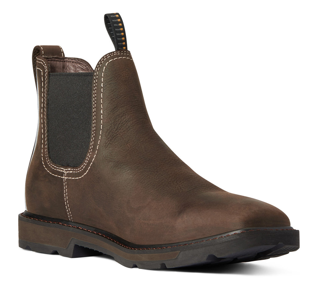 Ariat Mens Groundbreaker Chelsea Wide Square Toe H2O Western Boots (10038324) Dark Brown 
