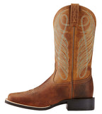 Ariat Womens Round Up Wide Square Toe Western Boots (10018528) Powder Brown