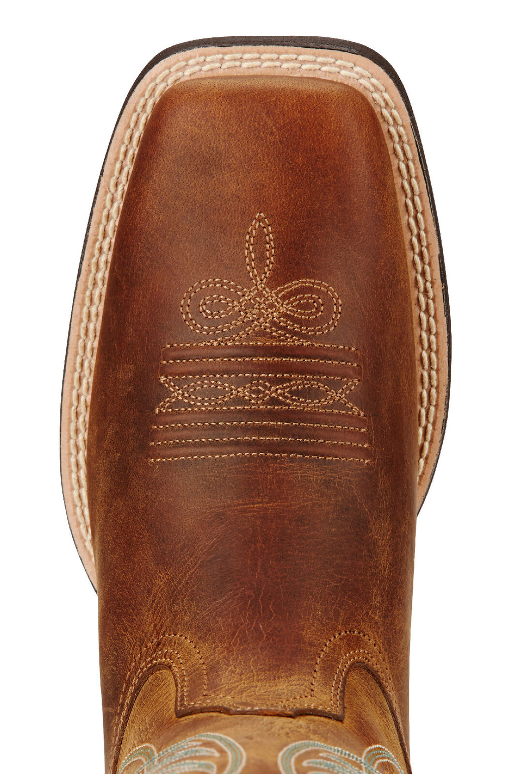 Ariat Womens Round Up Wide Square Toe Western Boots (10018528) Powder Brown