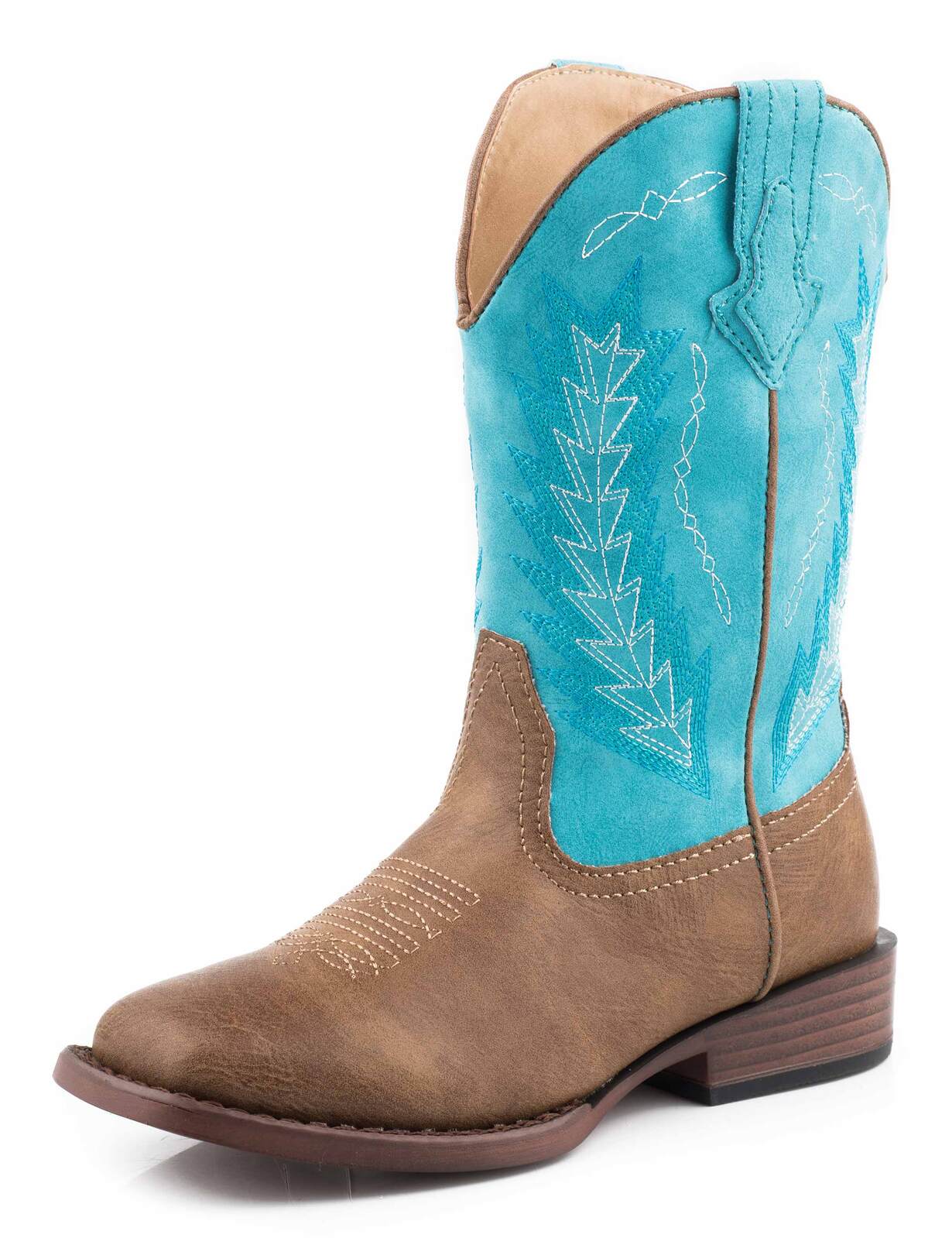 Roper Kids Billy Western Boots (18900924) Tan/Turquoise 