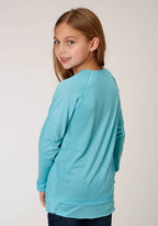Roper Girls Five Star Knit L/S Tee (09513116) Solid Blue [SD]
