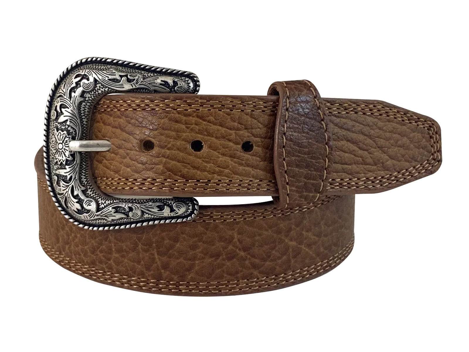 Roper Mens 1.1/2" Belt (8649500Y) American Bison Leather Triple Stitched Honey Bison [SD]