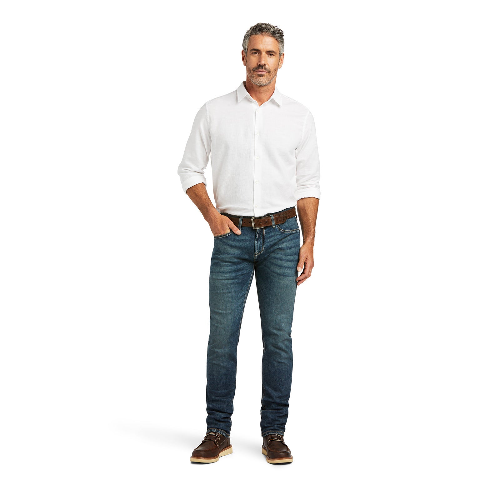 Ariat Mens M8 Modern TekStretch Sebastian Slim Leg Jeans (10039625) Grafton [GD]