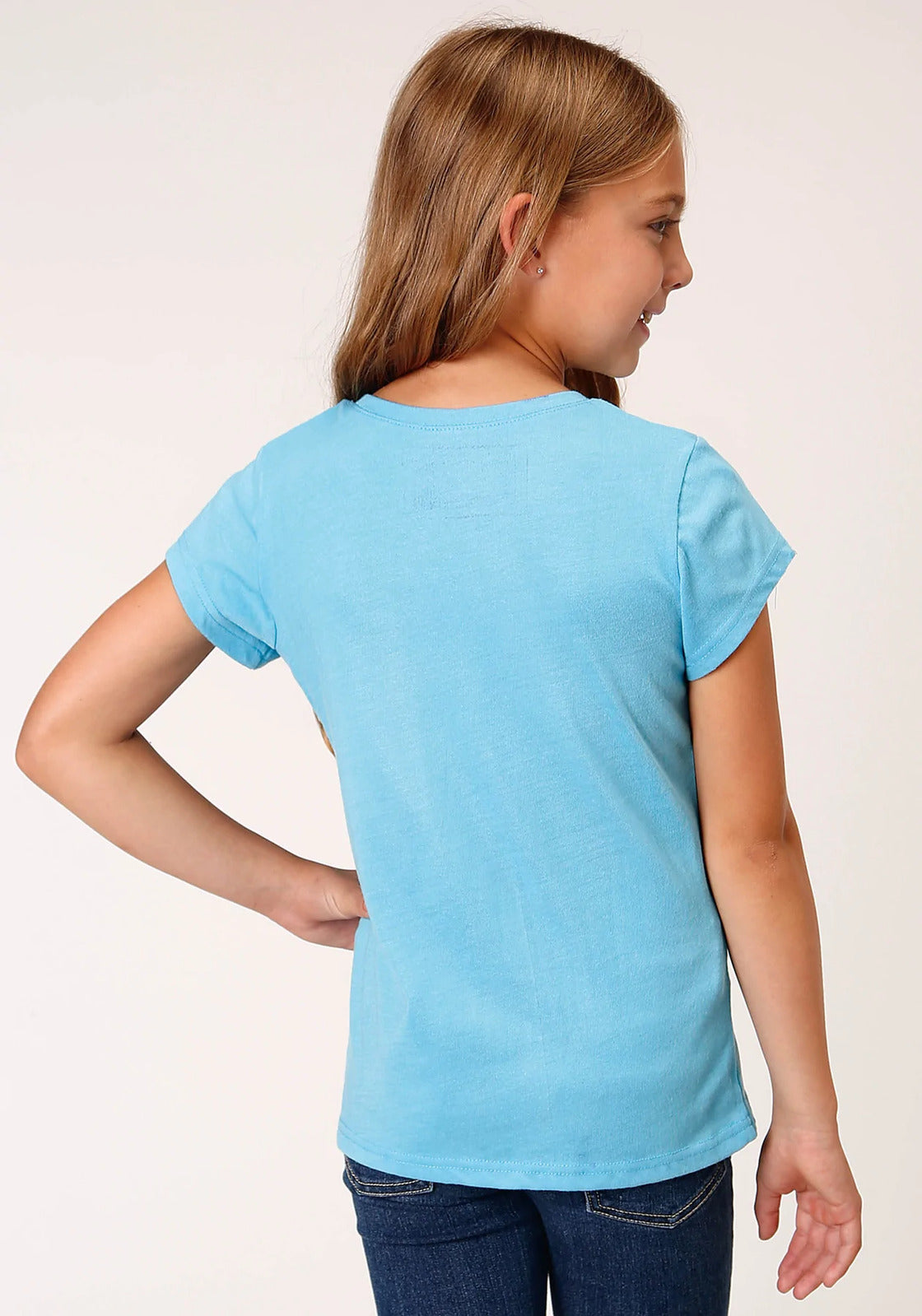 Roper Girls Five Star Collection Tee (09513054) Solid Blue [SD]