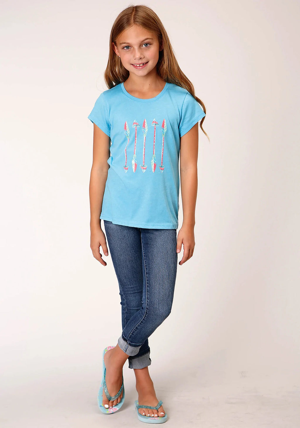 Roper Girls Five Star Collection Tee (09513054) Solid Blue [SD]