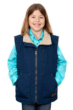Just Country Childrens Diamantina Sherpa Vest (BWOV2302) Navy [AD]