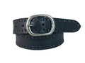 Roper Womens 1.5" Distressed Leather Hand Sanded With Lacing Belt (9645300K) Black [SD]