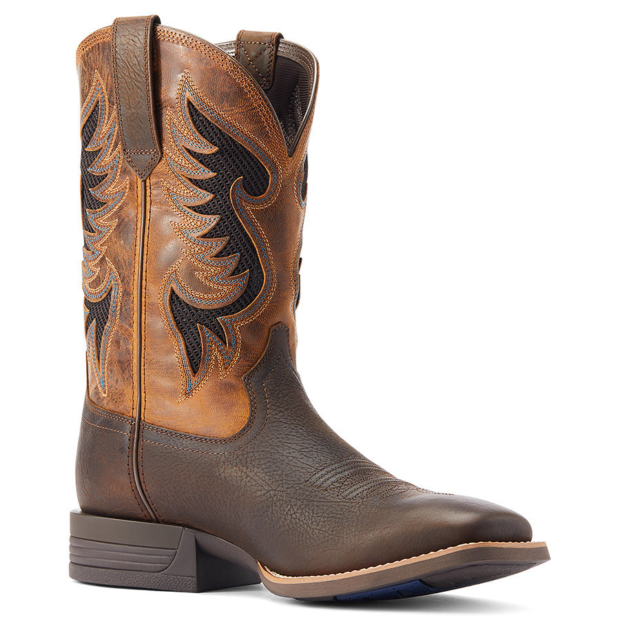 Ariat Mens Cowpuncher VentTEK Western Boots (10044573) Dark Brown /Golden Mustard [SD]
