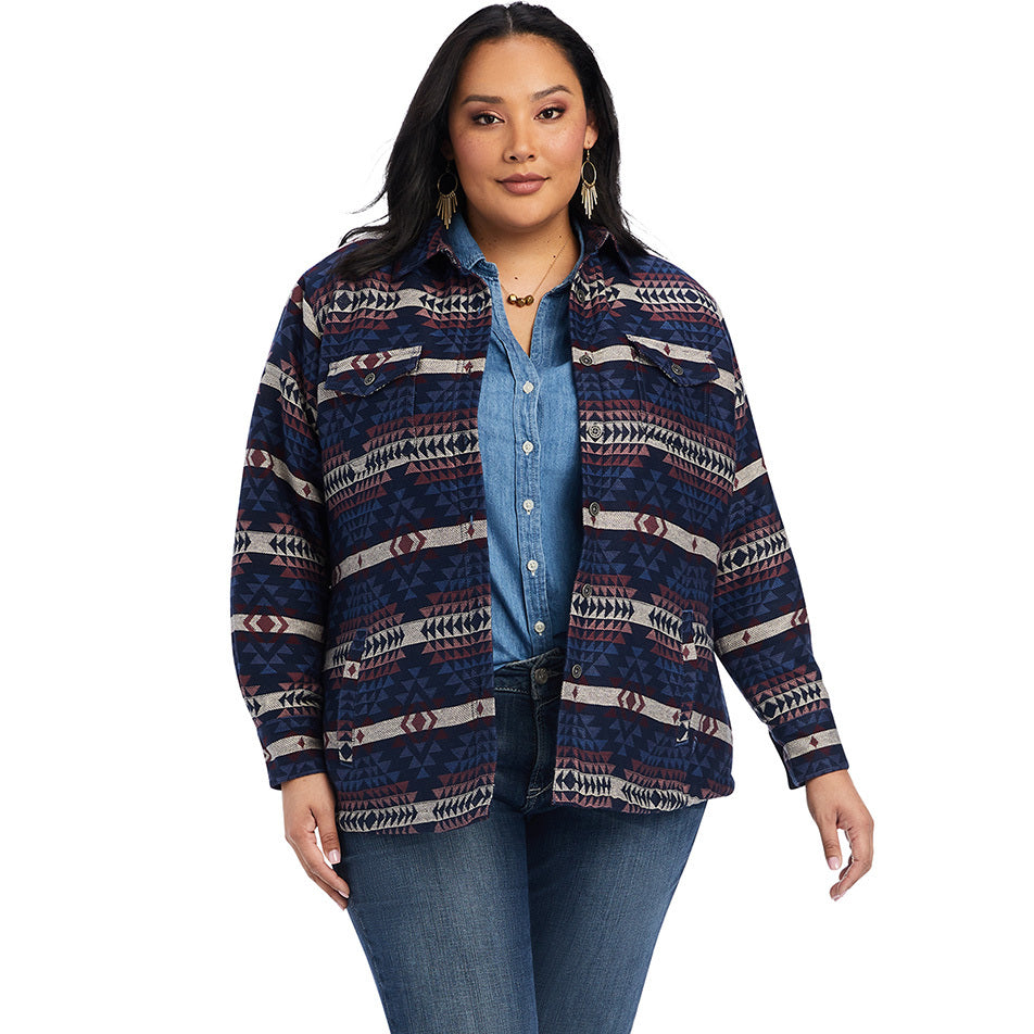 Ariat Womens R.E.A.L. Shacket Shirt Jacket (10041576) Mountain Peak Jacquard [SD]